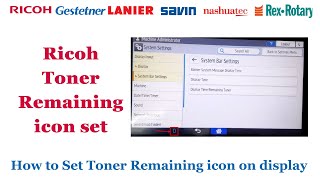 Ricoh Printer How To Set Toner Remaining Status icon on Printer Display [upl. by Adley]