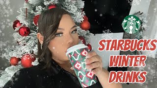 Trying STARBUCKS Winter Drinks [upl. by Rist]