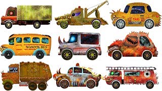 Scary Street Vehicles  Cars and Trucks  Halloween Cars Cartoon [upl. by Jahdol]