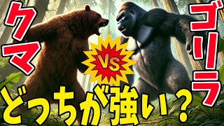 クマとゴリラってどっちが強いの？？AIに考察させてみた！【動物雑学】 [upl. by Navada]