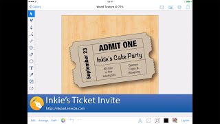 Inkie’s Ticket Invite Vector Tutorial for Inkpad on iPad [upl. by Herald]