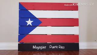 Cuadro reciclando pallet de madera  Bandera de Puerto Rico Pallets wood idea [upl. by Ahsiena258]