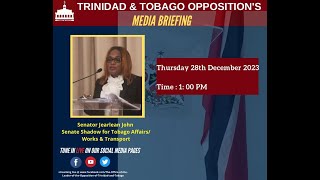 Opposition press Conference Dec 28th 2023  Senator Jearlean John [upl. by Acinimod148]