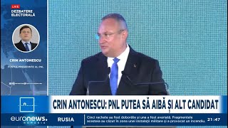 Crin Antonescu spune că PNL putea avea alt candidat la prezidențiale Pe cine a propus [upl. by Rene]