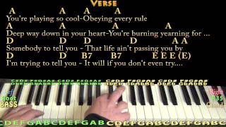 Footloose Kenny Loggins Piano Cover Lesson with ChordsLyrics [upl. by Omsoc]