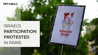 Protests before and during Paris 2024 against Israels participation [upl. by Ettigdirb]