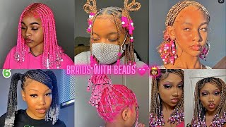 Braids With Beads Compilation 2022💕👸🏽 [upl. by Cocke]