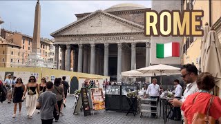 Rome Walking Tour August 17 2024 4K HD Italy 🇮🇹 City Walk Trevi Fountain ⛲️ Pantheon [upl. by Lubba]