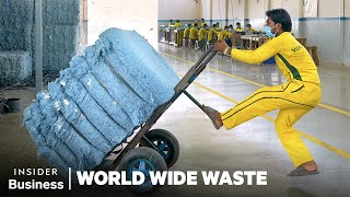 How Millions Of Jeans Get Recycled Into New Pairs  World Wide Waste  Insider Business [upl. by Arihsak]