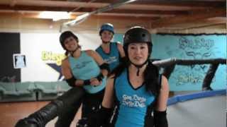 Roller Derby Transitions amp Rail Kicks with the San Diego Derby Dolls [upl. by Doherty450]