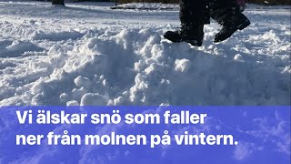 Vintersånger barn Hoppa i en snöhög med text [upl. by Boleslaw]