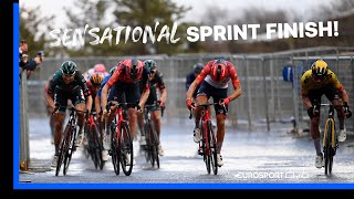 quotCan You Believe Thisquot 🤯  Another Close Sprint Finish At TirrenoAdriatico Stage 5  Eurosport [upl. by Bandler]