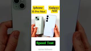 iphone 15 Pro Max vs Samsung Galaxy A55 Speed Test comparison  speedtest shortsviralvideo [upl. by Marfe]