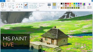 MS Paint LIVE Landscape Painting [upl. by Lluj]