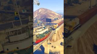 Train VS Ship shorts gta train gaming games grandtheftauto boat [upl. by Lupien]