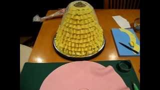 How to Make a Princess Doll Cake2  Top Fondant Skirt [upl. by Machutte]