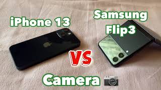 Samsung Z flip 3 vs iPhone 13 Camera Test 📷 [upl. by Inglebert]