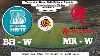 BHW VS MRW BRISBANE HEAT VS MELBOURNE RENEGADES AUSTRALIAN WOMAN T20 BASH [upl. by Iznyl]