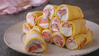 【春のクレープ祭り♡材料5つでもっちりクレープ】「原宿のより旨い」クレープは別腹だよ  Spring Crepe Festival [upl. by Xam]