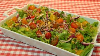 Ensalada con vinagreta de semillas  Receta fácil y rápida [upl. by Potts]