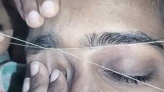 First Time Eyebrow Threading 😃 Easy amp Perfect Eyebrow Shape on your face according eyebrows [upl. by Hsot951]