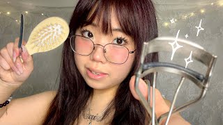 ASMR Haircut with an Eyelash Curler⁉️ Styling [upl. by Yauqaj]