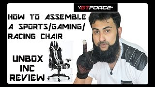 How To AssembleFix A Sports Racing Gaming Desk Chair  GTFORCE  REVIEW [upl. by Esertak]