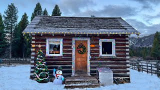 Cold Winter Night in a Warm and Cozy Log Cabin [upl. by Nedak457]