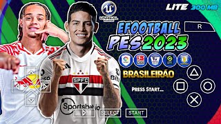 ✅ eFootball PES 2023 PPSSPP Leve C Brasileirão amp Europeu  Narração Português Offline [upl. by Anyar]