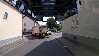 Innenaufnahme Alarmfahrt DLK 2312 der Freiwilligen Feuerwehr VG Rheinauen Wehreinheit Neuhofen [upl. by Arlana]