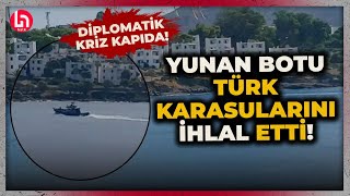 Yunanistandan büyük provokasyon Türk karasularını ihlal eden Yunan botu Bodrum kıyısında görüldü [upl. by Tally]