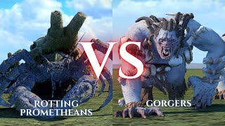 WARHAMMER III Total War  Rotting Prometheans VS Gorgers [upl. by Knut]