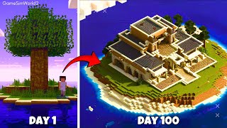 Survived 100 Days in Ocean with Single Tree in MINECRAFT  HINDI [upl. by Luoar]