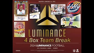 2024 Panini LUMINANCE Football 4 Box TEAM Break 3 eBay 090724 [upl. by Clyve666]