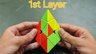 How to Solve 1st Layer of PYRAMINX [upl. by Ateuqal]