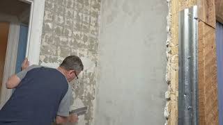 How to tile a shower Start to finish part 2 putting on a scratch coat [upl. by Azrim]