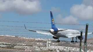 Condor 757300 Landing at Arrecife Lanzarote [upl. by Nowahs993]