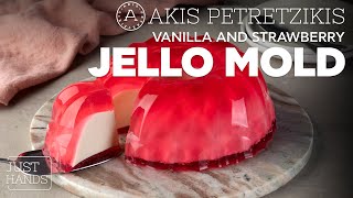 Vanilla And Strawberry Jello Mold  Akis Petretzikis [upl. by Copland]