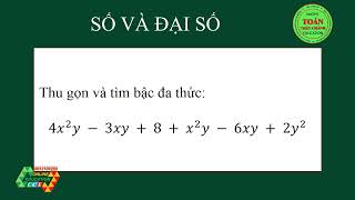 Toán thầy Chánh  Thu gọn và tìm bậc đa thức4𝑥2 𝑦 − 3𝑥𝑦  8  𝑥2 𝑦 − 6𝑥𝑦  2𝑦2 [upl. by Ellenehc]