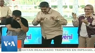 Nicolas Maduro Dances on Stage During Youth Initiative Meeting [upl. by Modnarb]