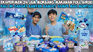 EKSPERIMEN 24 JAM MUKBANG FULL WARNA BIRU BORONG SUPERMARKET ANDRA MODE DINGIN🥶 SAMPE MUNTAH CUK😭 [upl. by Schroder]