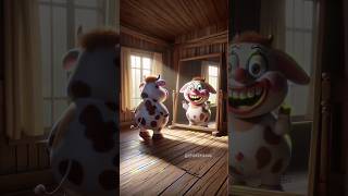 Evolution Of Cow 🔥 The Cow Saw its Face Like a Clown in the Mirror cow cute shorts [upl. by Hank]