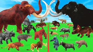 10 ARBS Mammoth Vs 10 ARK Mastodon Elephant Prehistoric Mammals Animals Epic Battle Animals Revolt [upl. by Yrrah]