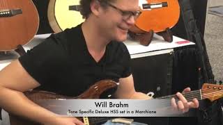 Will Brahm NAMM 2019  Playing a Marchione Guitar w the Best HSS Strat Pickups by Tone Specific [upl. by Annailuj785]