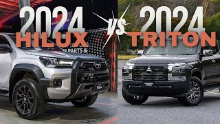 2024 Toyota Hilux Vs 2024 Mitsubishi Triton InDepth Comparison [upl. by Hodgkinson99]