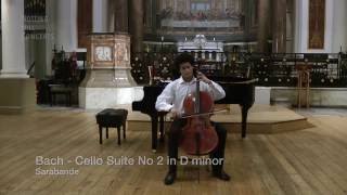 Encore Bach Sarabande from Cello Suite No 2 in D minor Sheku Kanneh Mason Cello [upl. by Ylenaj]