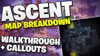 Valorant NEW Map ASCENT Full Breakdown  Callouts amp Walkthrough Valorant Map Guide [upl. by Ididn]