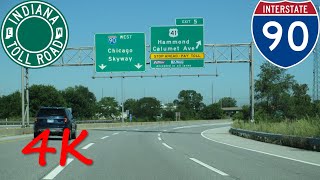 ⁴ᴷ Indiana Toll Road Interstate 90 Exits 23 to 0 westbound 4K VIDEO [upl. by Ecyac]