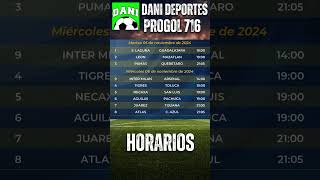 HORARIOS DE LA QUINIELA DE PROGOL 716 [upl. by Llerrahs]