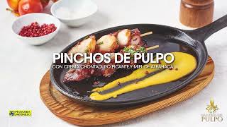 Pinchos de pulpo con crema de chontaduro picante y miel de albahaca [upl. by Nitsugua]